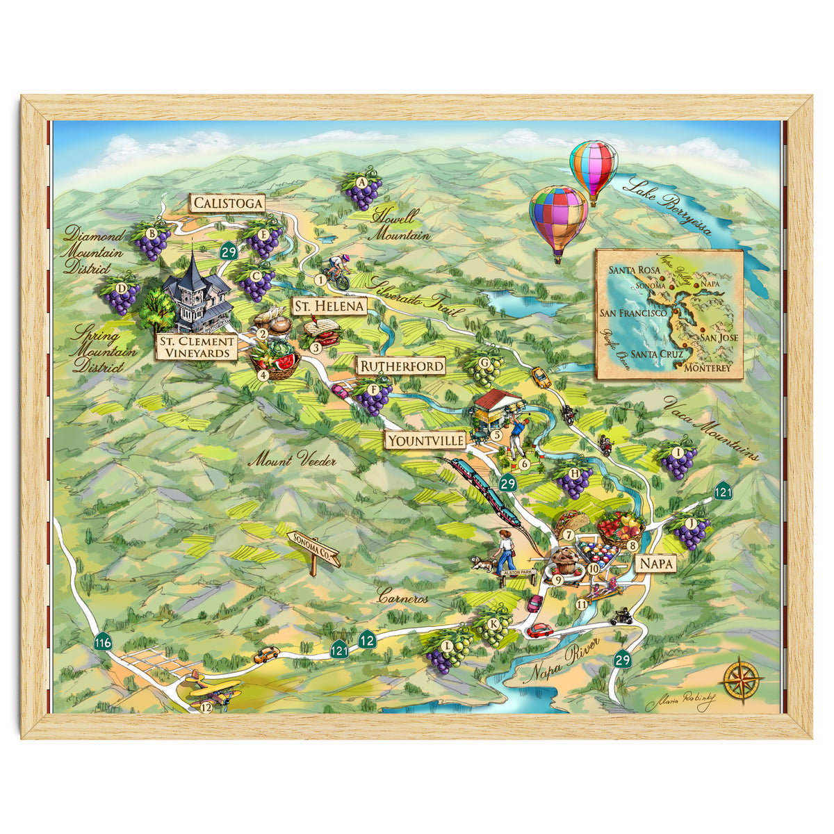 Napa Valley Illustrated Map