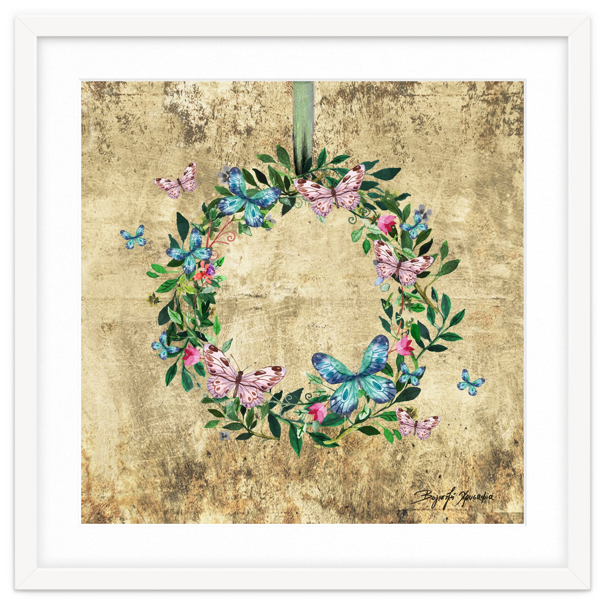 Wreath #Flowers & Butterflies#Royal collection