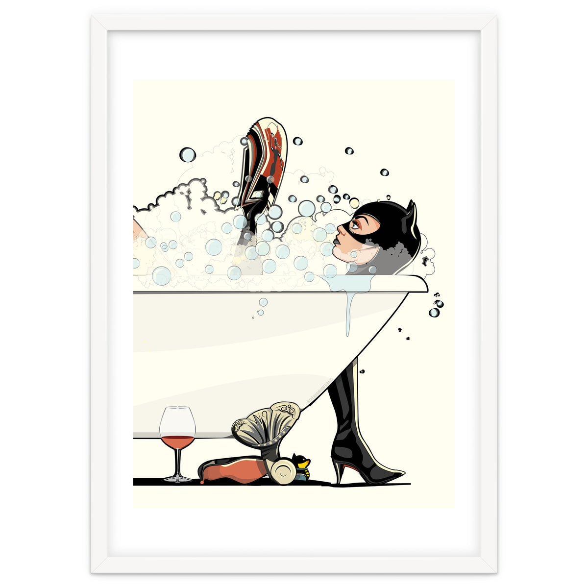 Catwoman in the Bath, funny Bathroom Humour