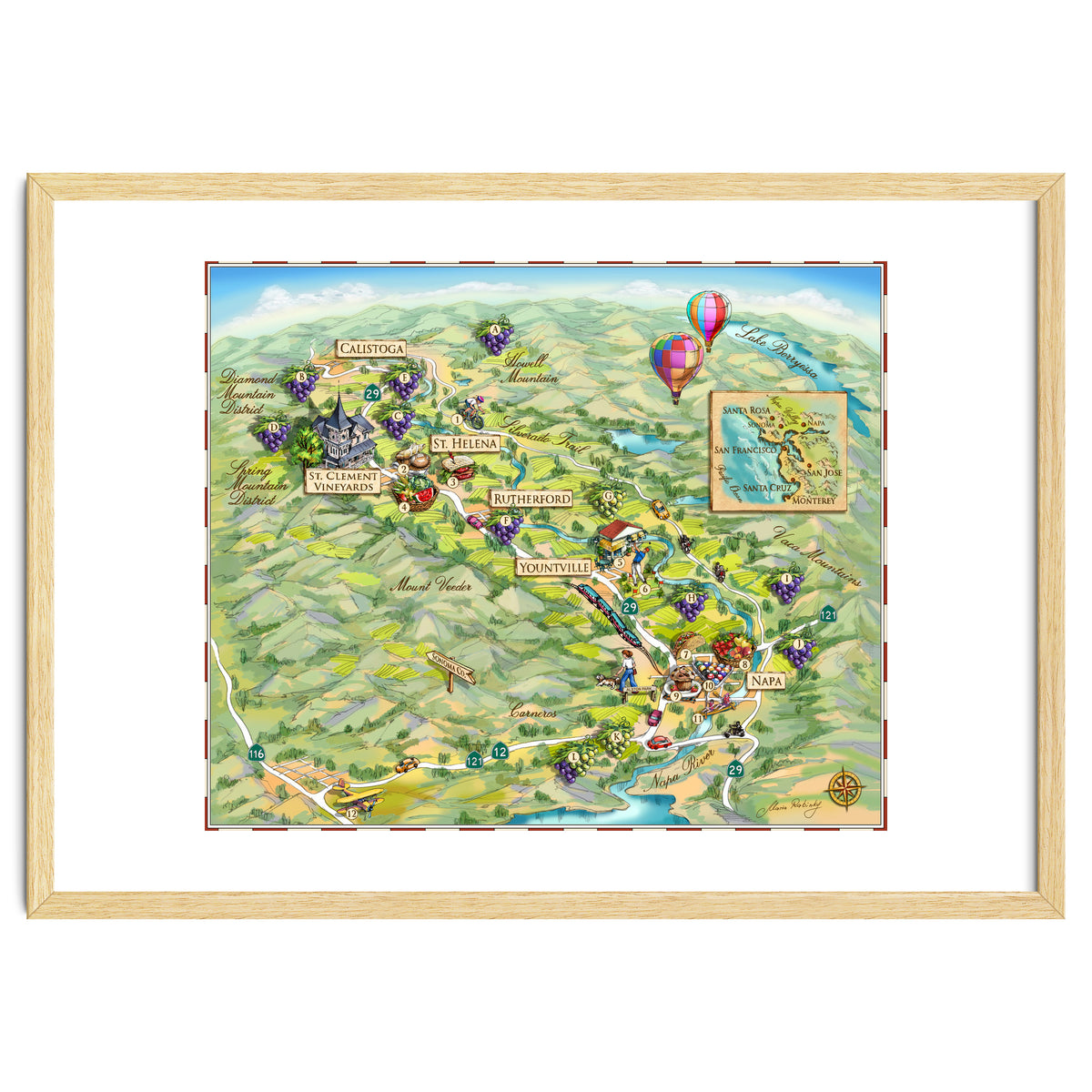 Napa Valley Illustrated Map