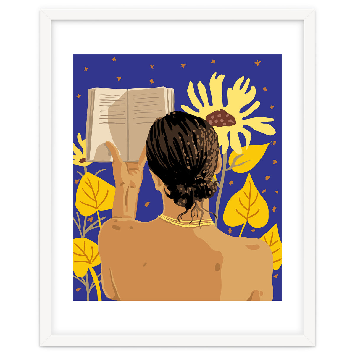 You're never alone when lost in the magic of a book, Bohemian Reader Botanical, Nude Plant Lady