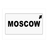 Let`s go to Moscow, Russia! White road sign (Print Only) thumbnail