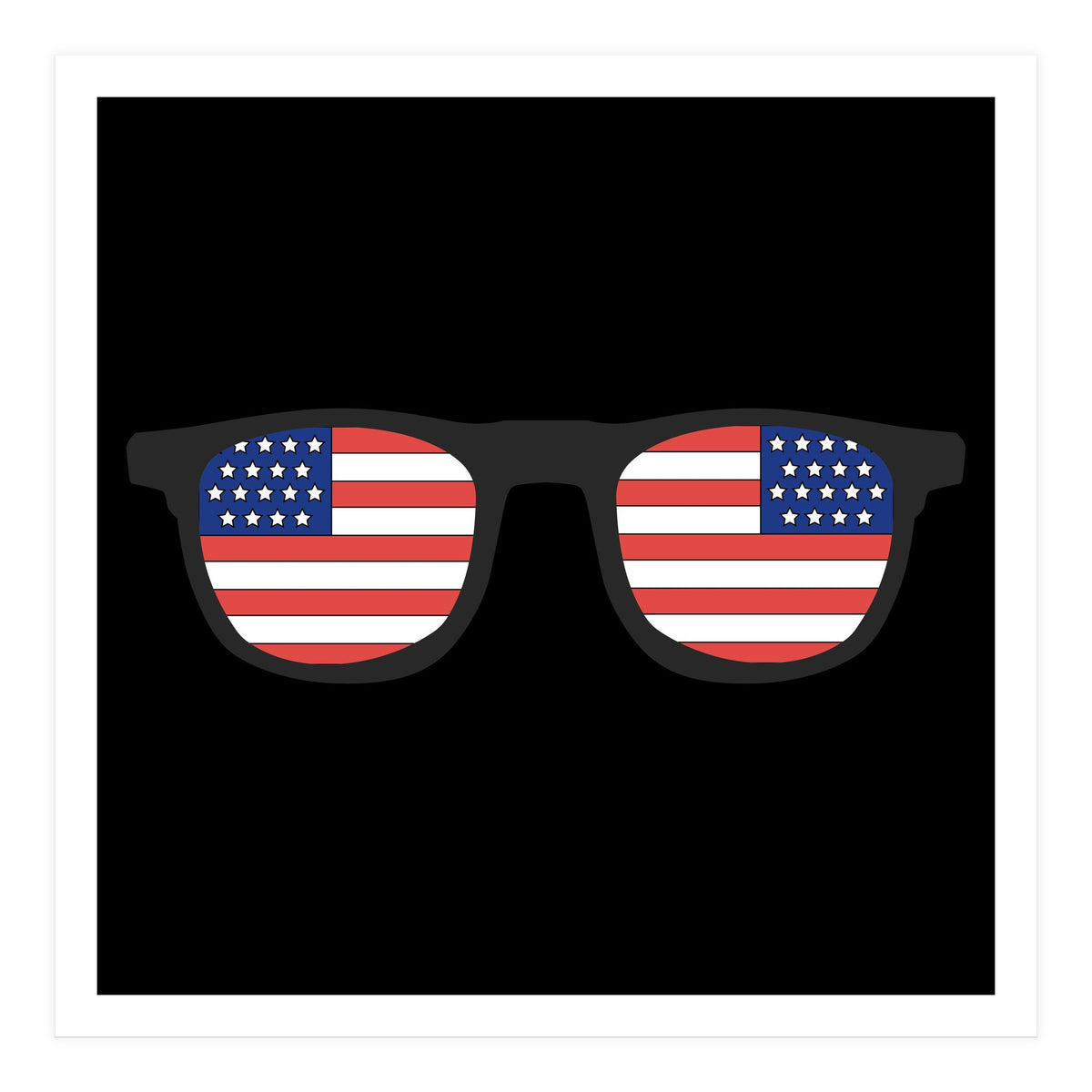 4th Of July, USA Glasses. (Print Only)