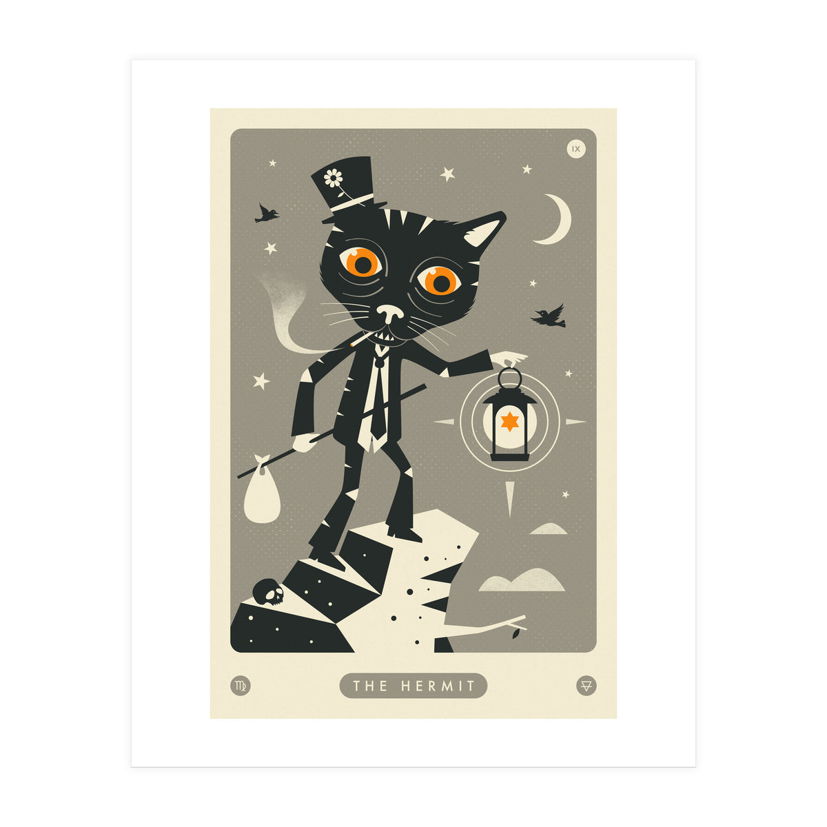 TAROT CARD CAT: THE HERMIT (Print Only)