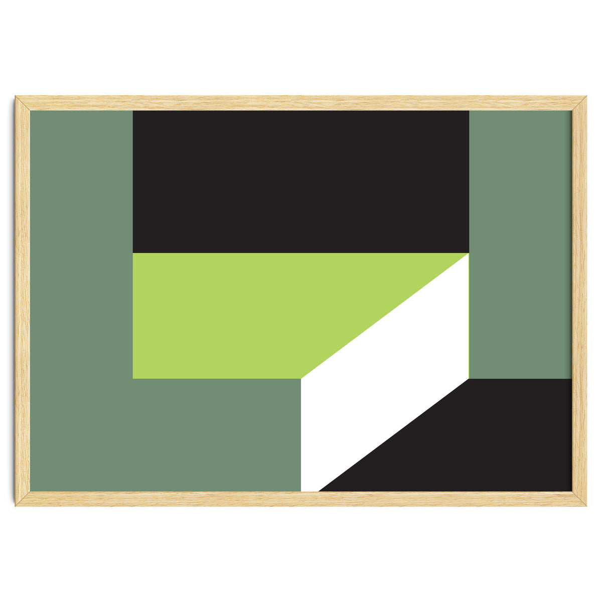 Geometric Shapes No. 83 - lime & grey