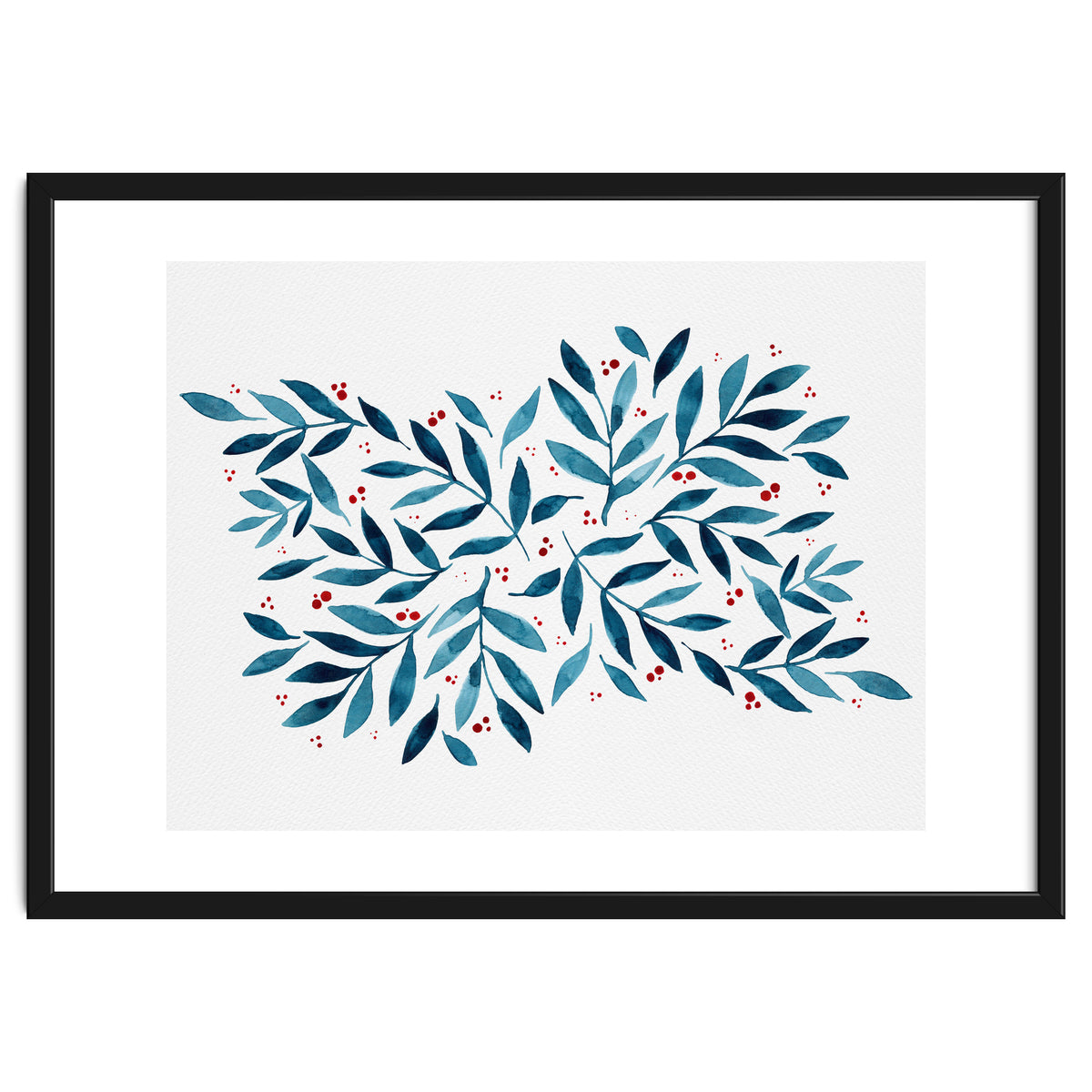 Teal Branches And Dots