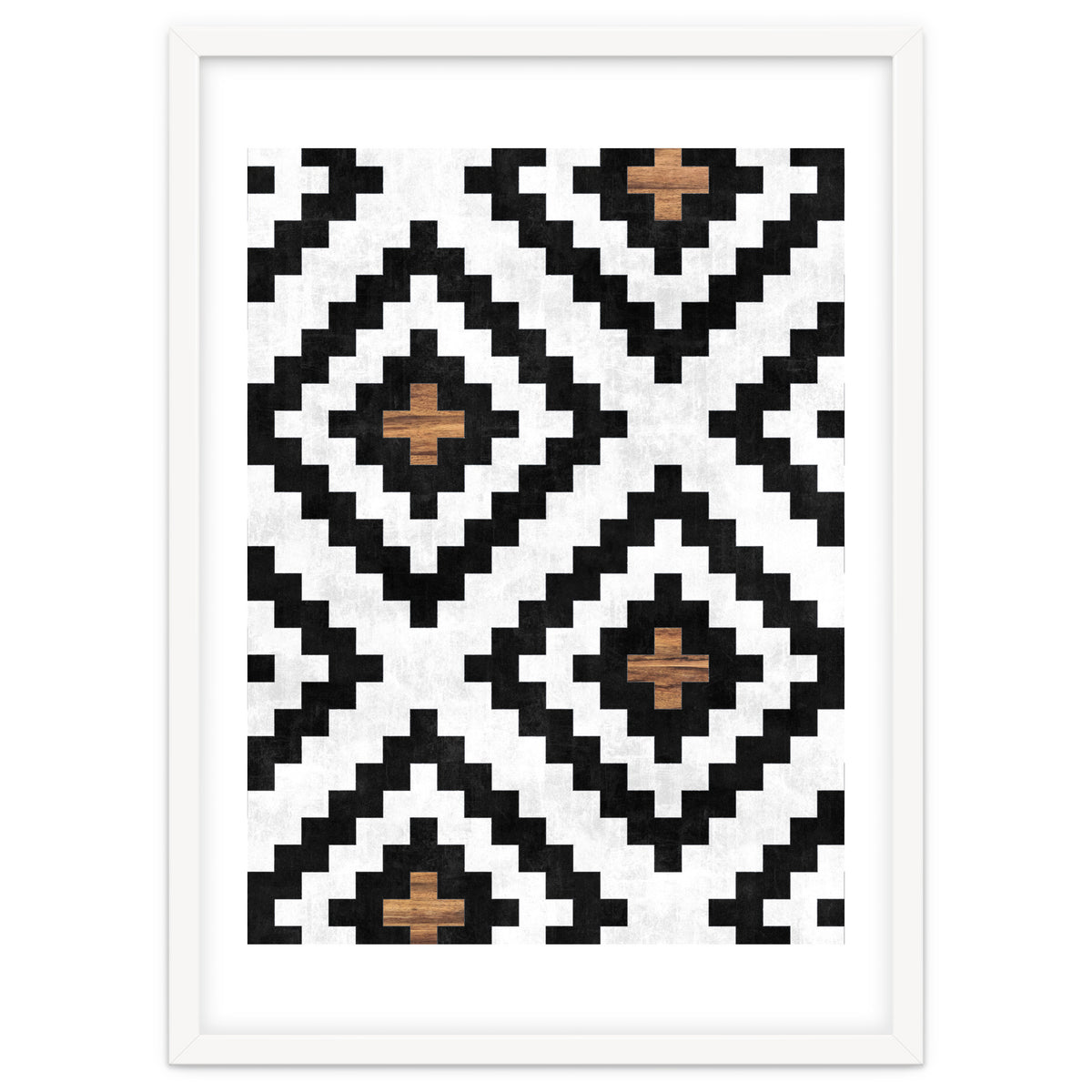 Urban Tribal Pattern No.16 - Aztec - Concrete and Wood