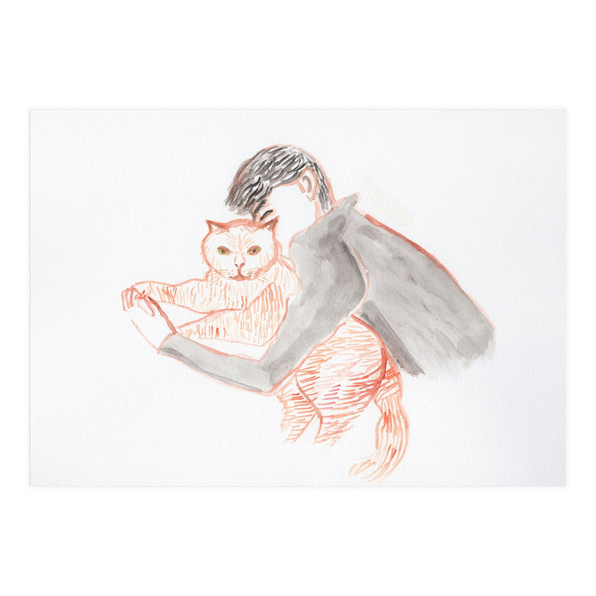 Cuddle with The Cat (Print Only)