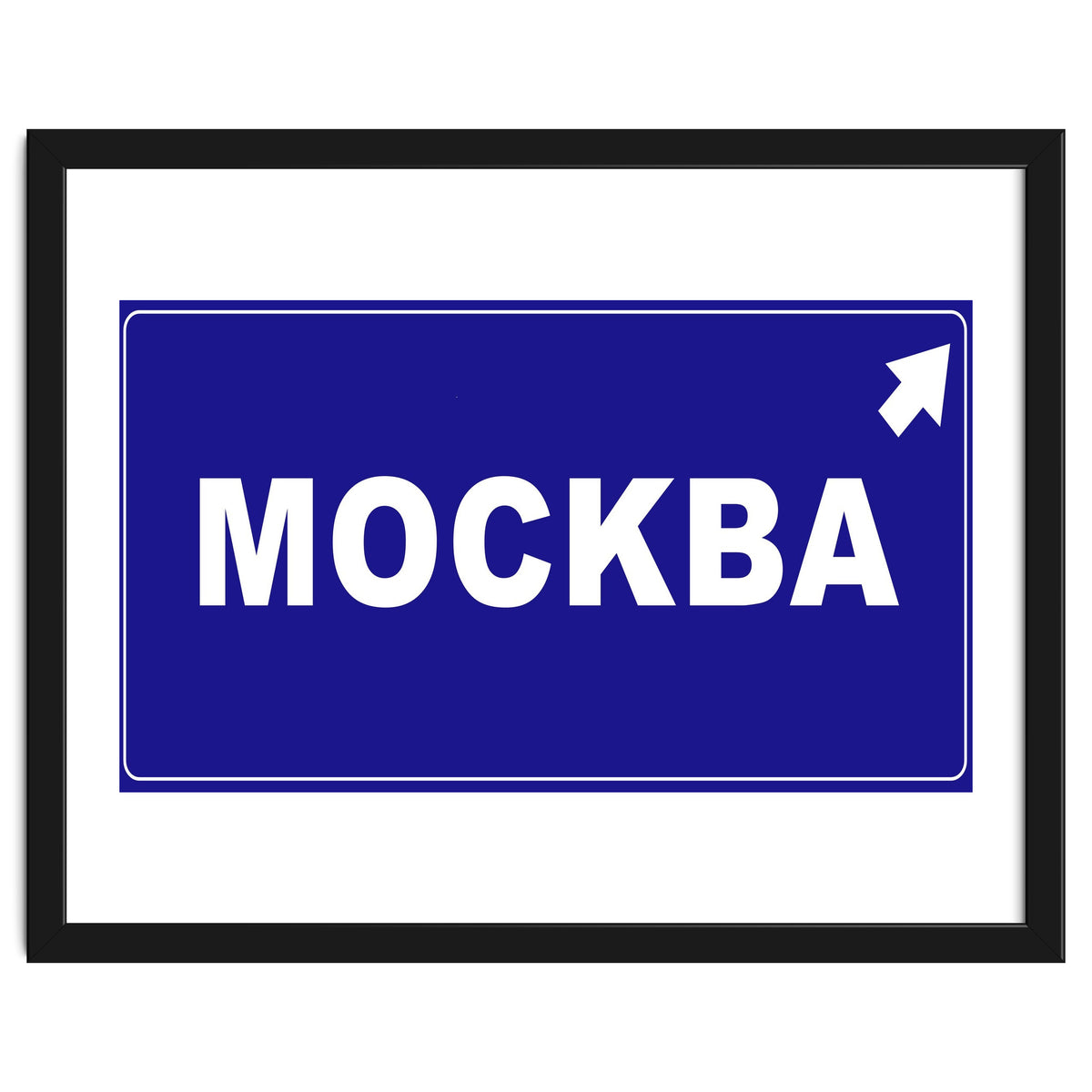 Let`s go to Mockba, Russia! White road sign