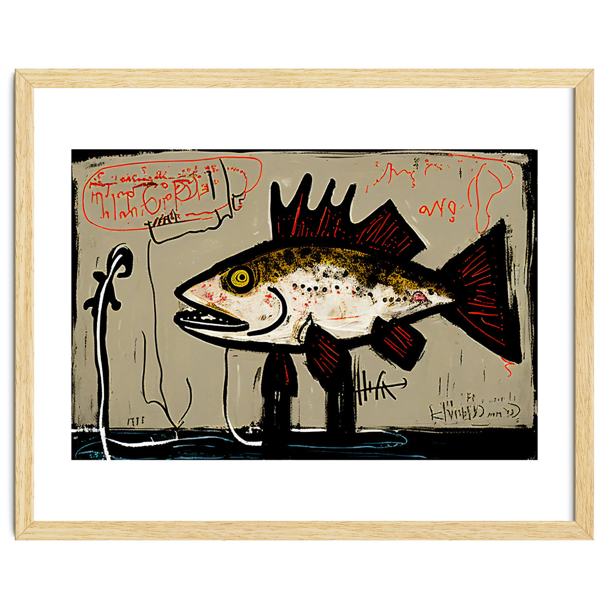 Brown Trout in Abstract Style Painting