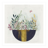 Flowers and leaves in a simple basket (Print Only) thumbnail
