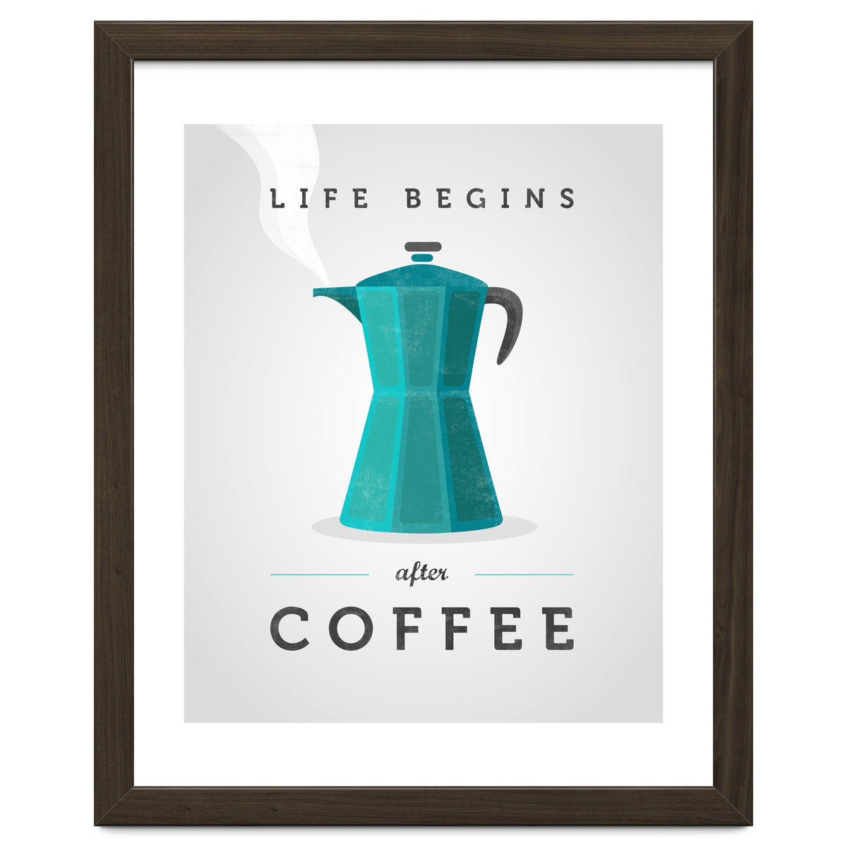 Life Begins After Coffee. Teal