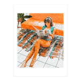 The Gossip Column | Modern Bohemian Woman Hippie Décor | Staycation Fashion Painting  (Print Only) thumbnail