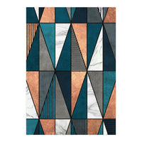 Copper, Marble and Concrete Triangles with Blue (Print Only)