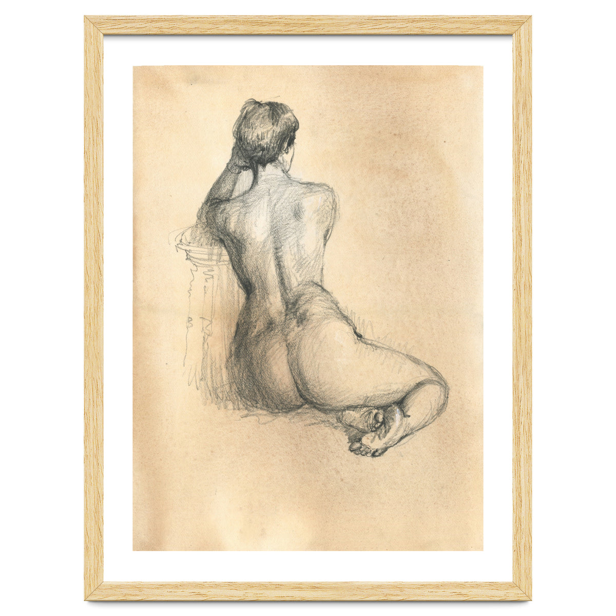 Nude beautiful girl from the back