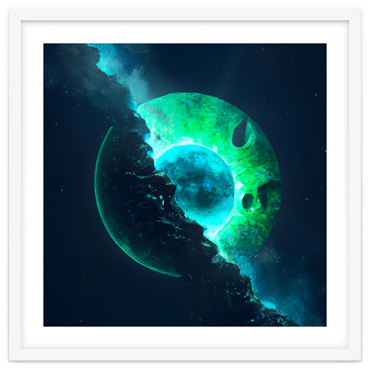 Emerald Lunar Core Cracking Open