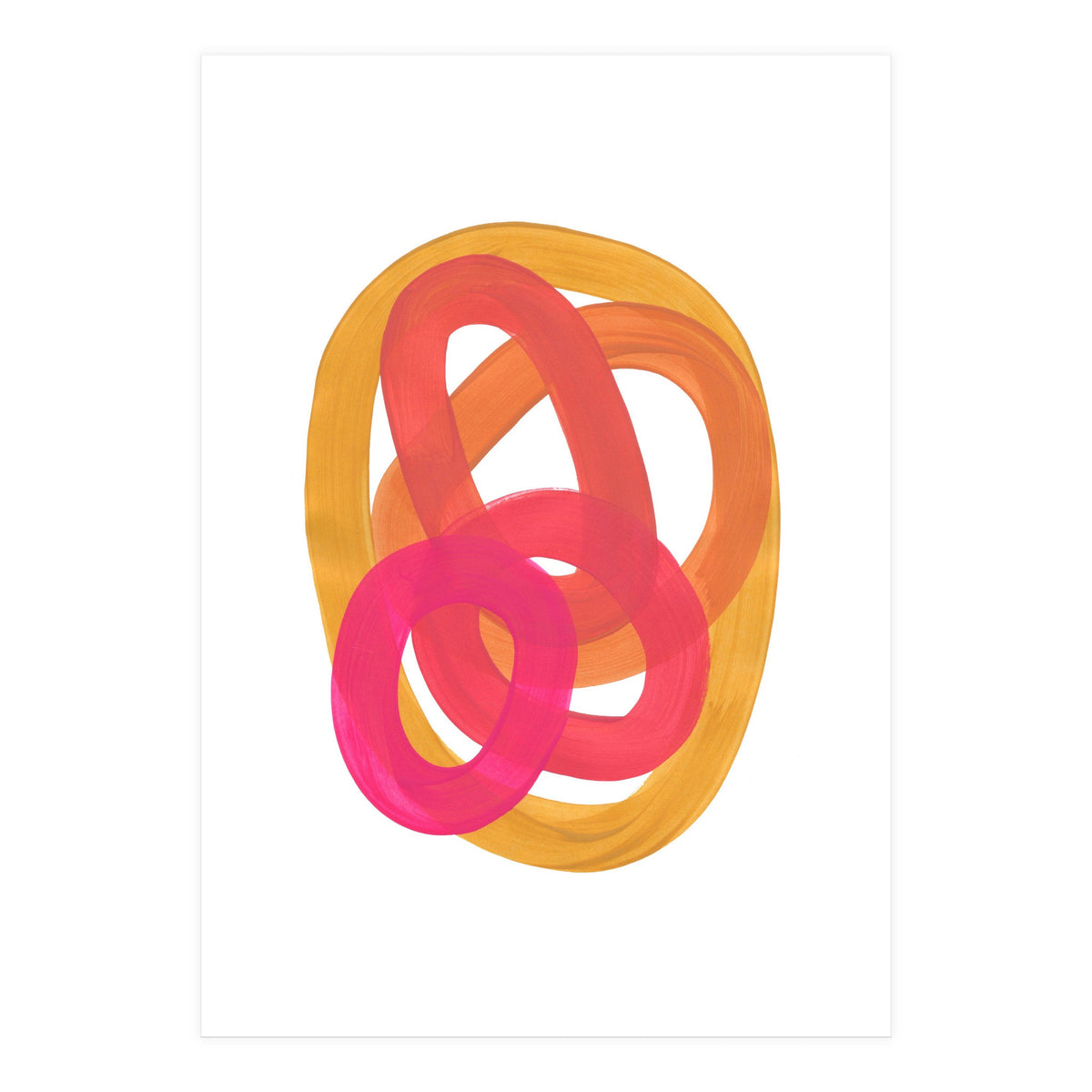 Warm Candy Colors Magenta Yellow Nesting Circles Ombre (Print Only)