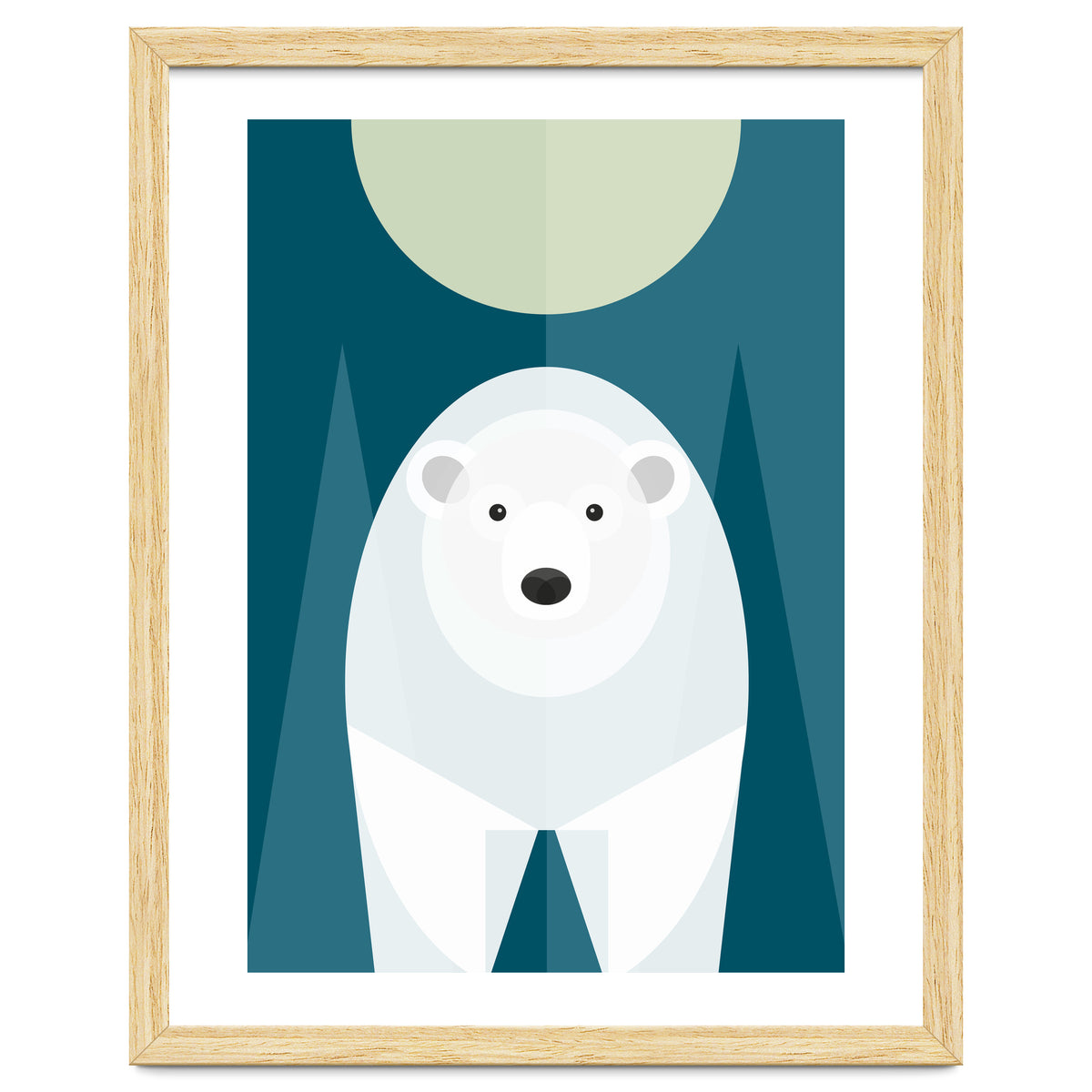 Mid Century Geometric Polar Bear