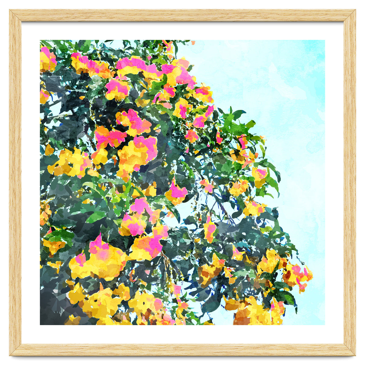 Summer Bougainvillea Watercolor Painting
