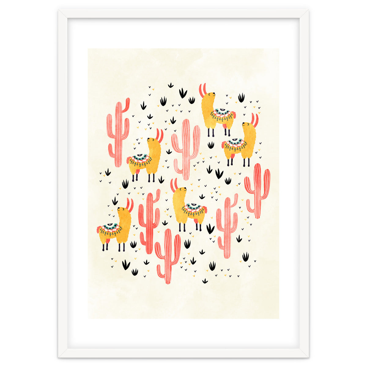 Yellow Llamas Red Cacti