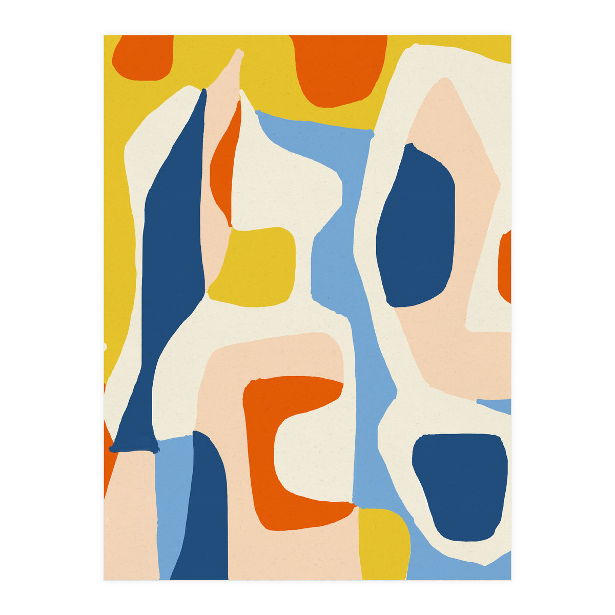 Me & Mine, Abstract Bohemian Pastel Shapes Painting, Eclectic Colorful Graphic Design (Print Only)