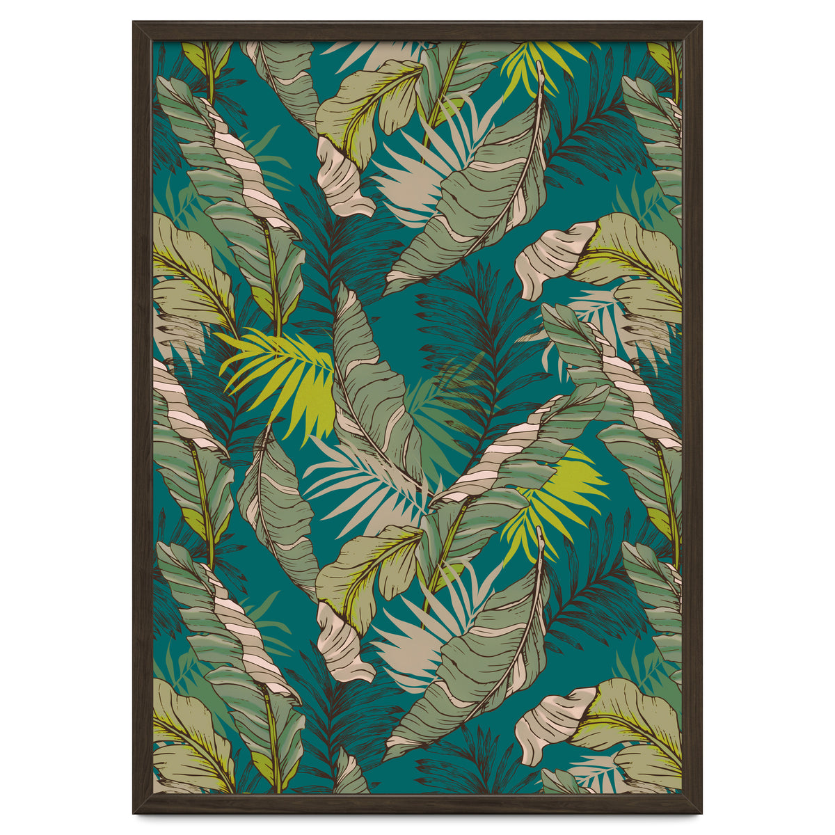 Drawing of wild tropical jungle