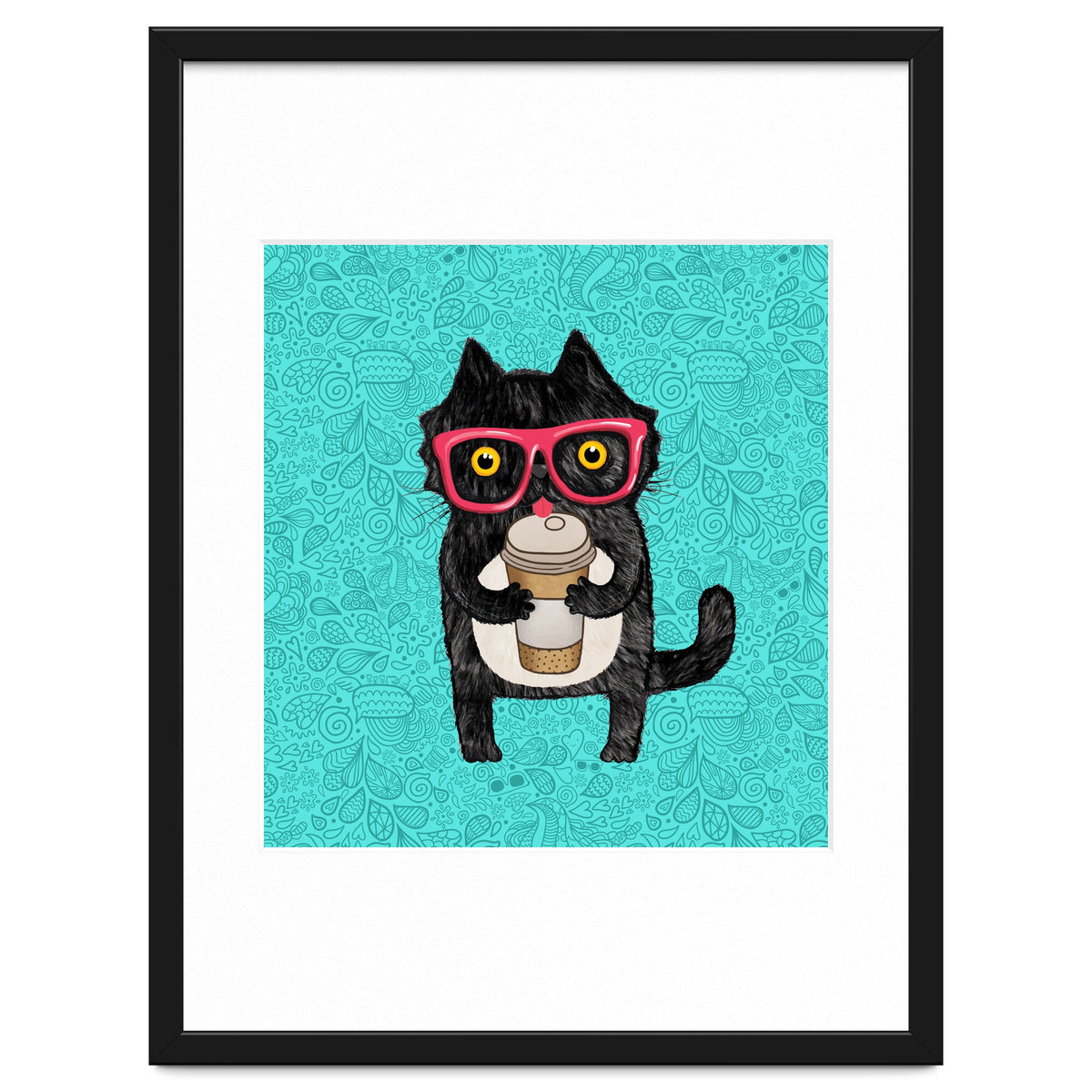 Cute Coffee cat and doodles