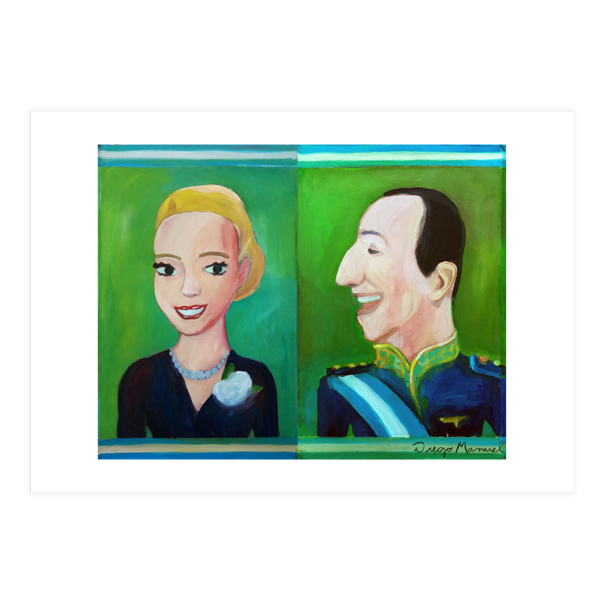 Evita y Juan Perón Díptico (Print Only)