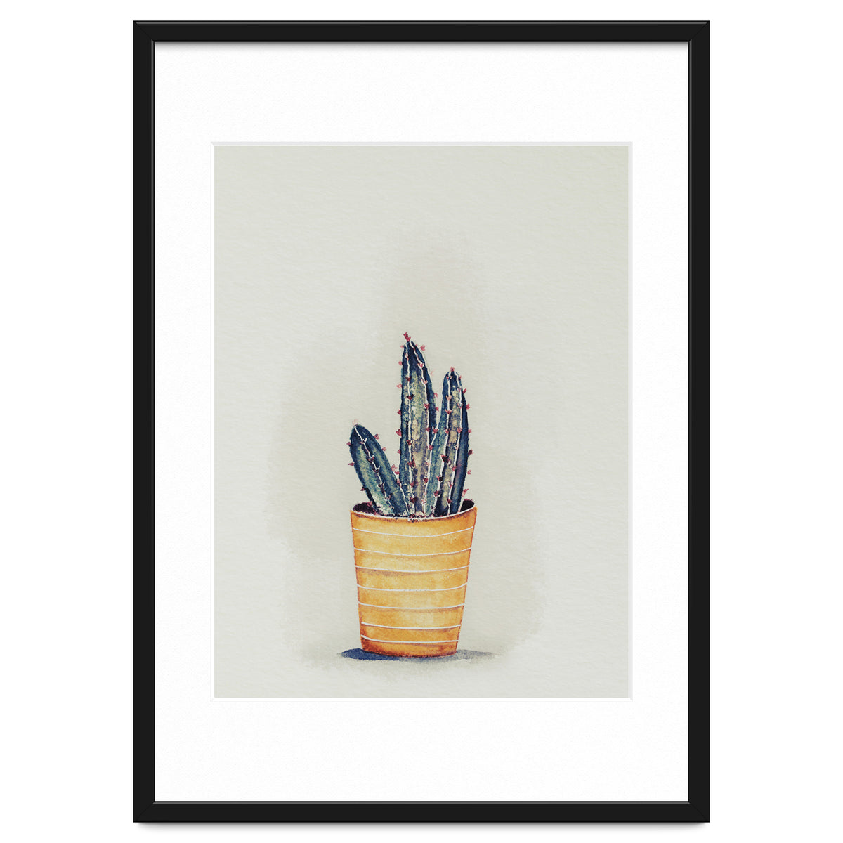 Cactus in yellow pot