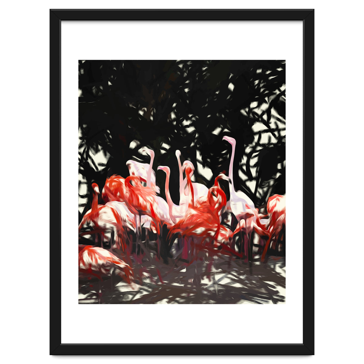 Flamingoes Under The Banyan Tree