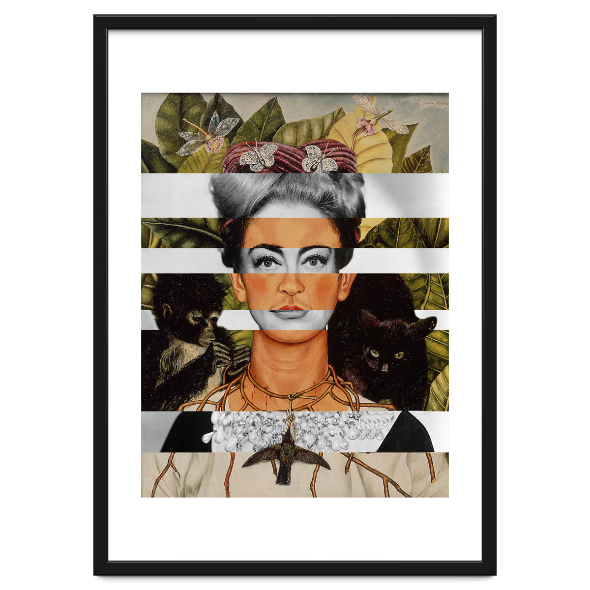 Frida Kahlo "Self Portrait with Thorn Necklace and Hummingbird" & Joan Crawford