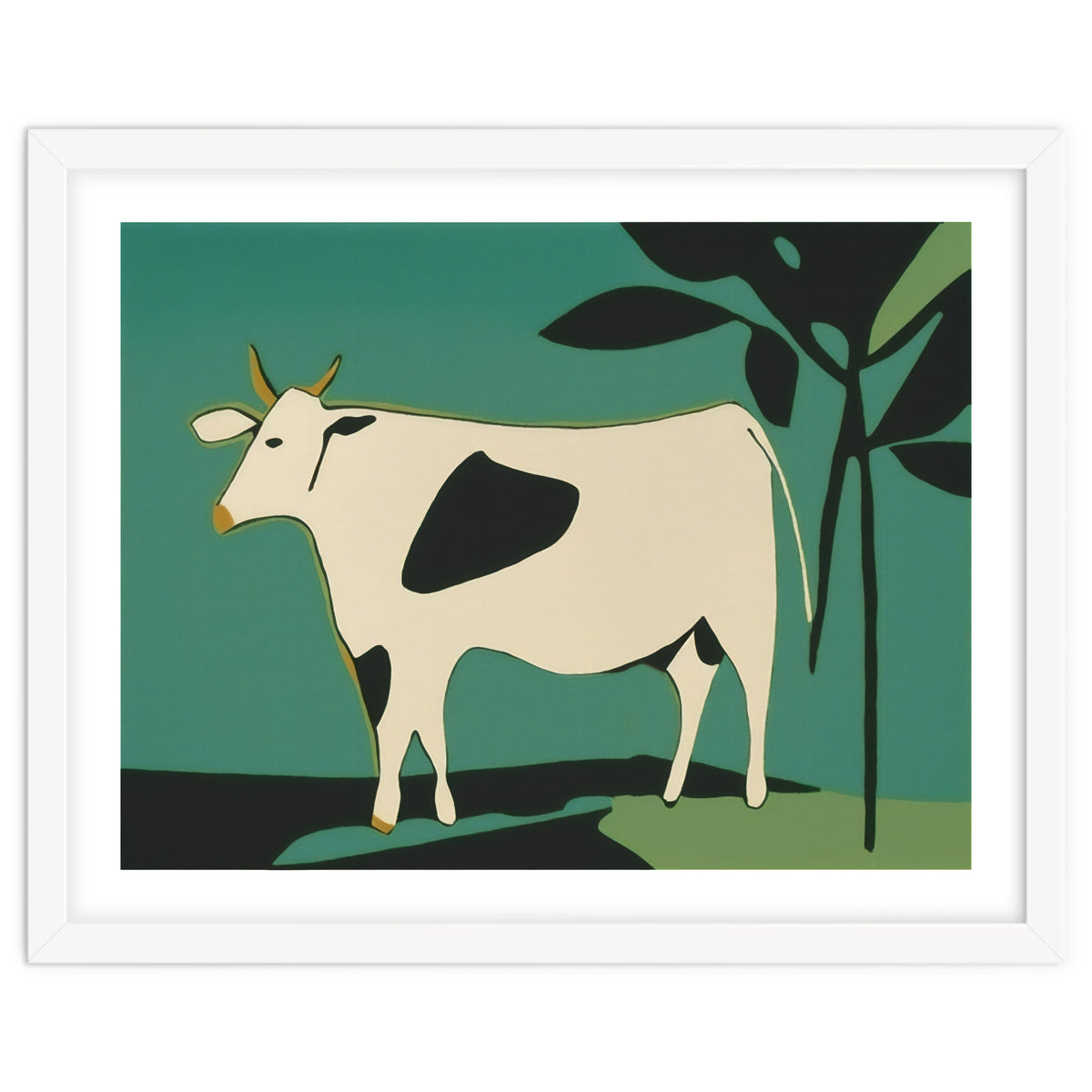 Cow in Green Landscape