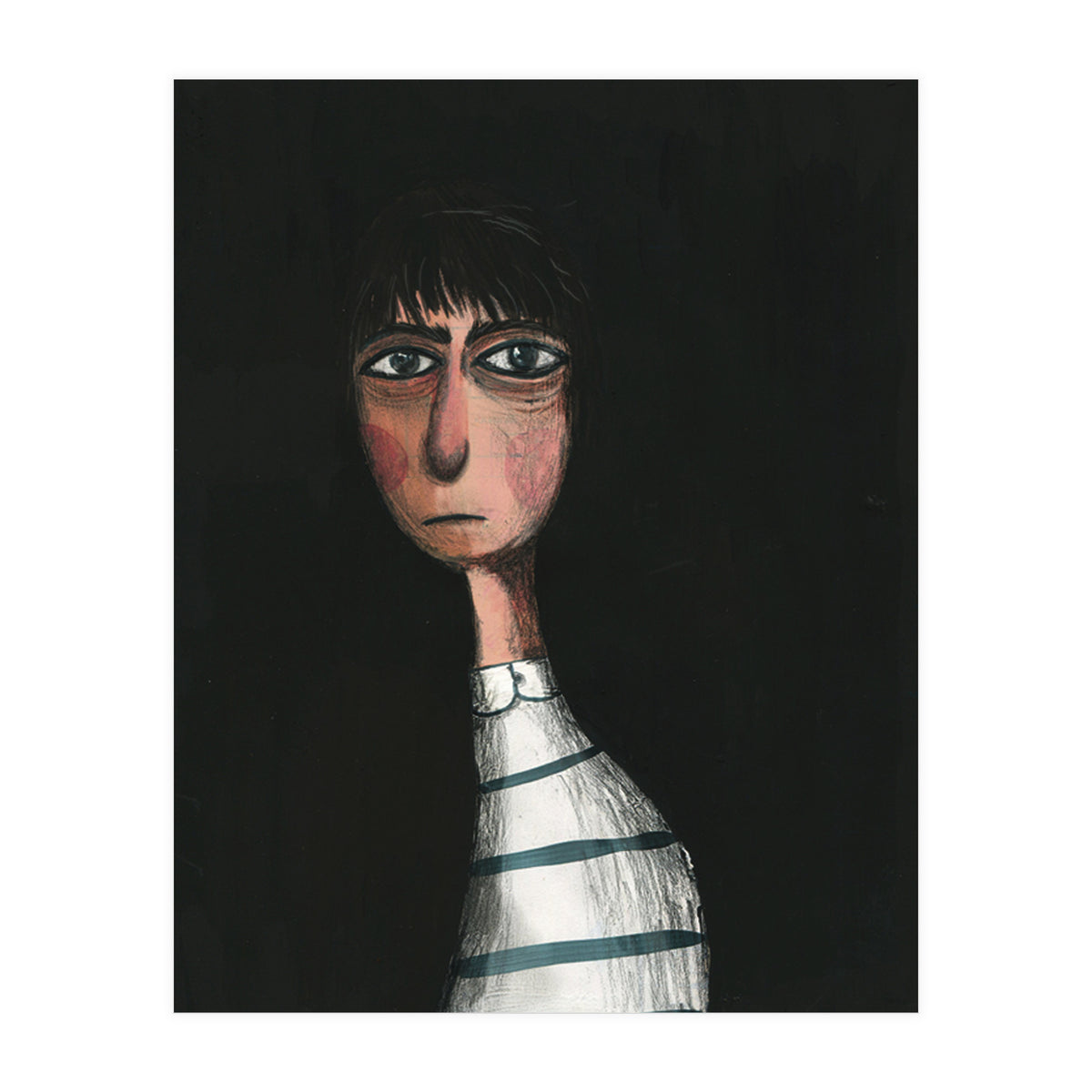 Seated Woman In Stripes (Print Only)