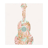 Aqua and Pink Floral Ukulele (Print Only) thumbnail