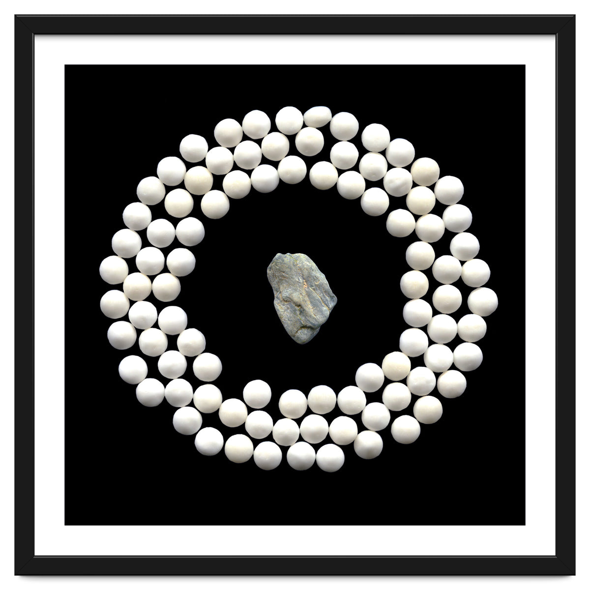 White pearls and stone