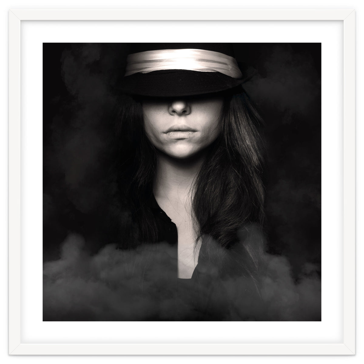 woman in black and white