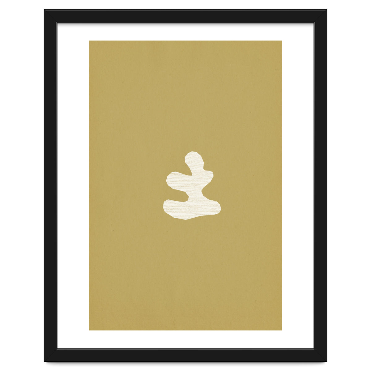 Olive green cut-out shapes