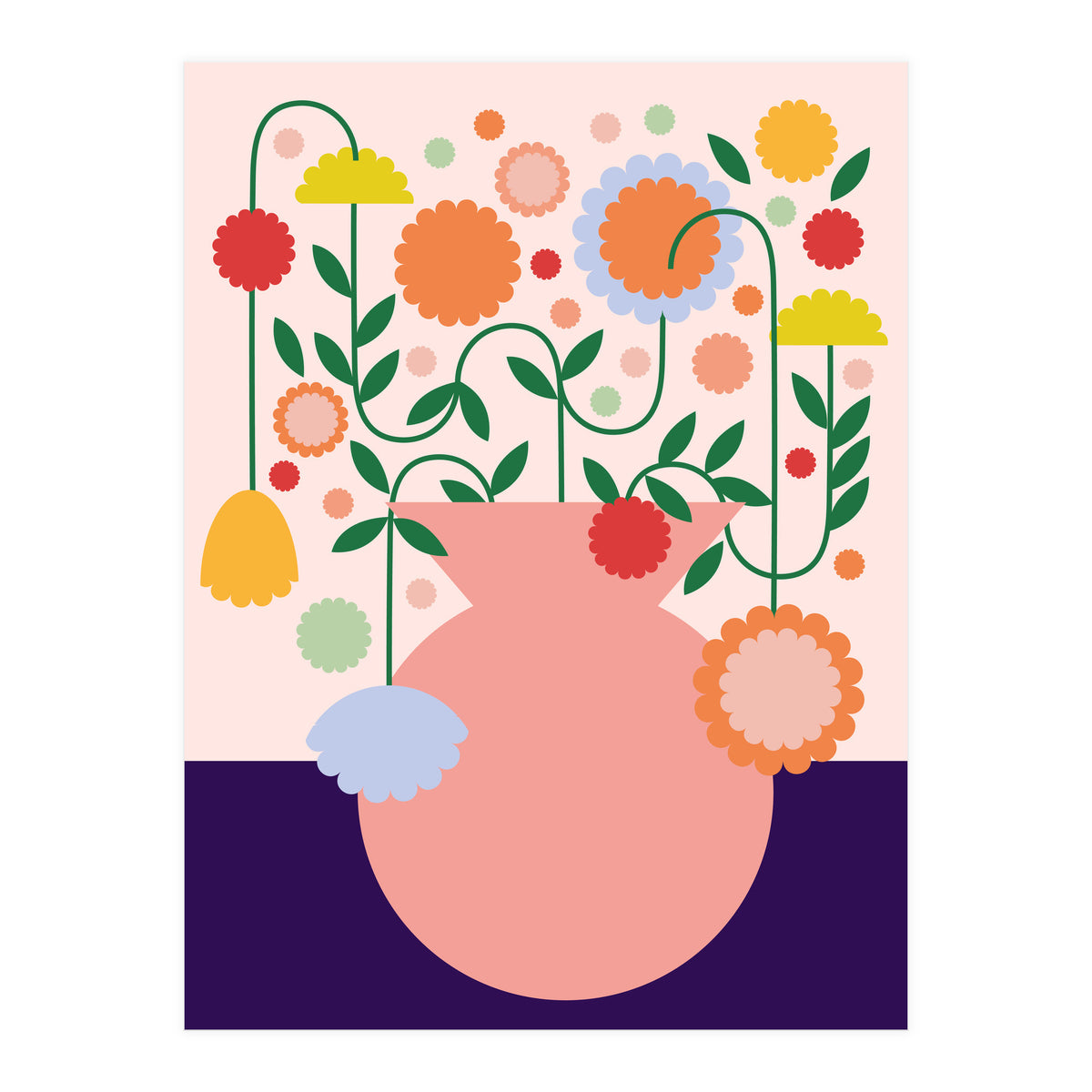 Happy flower jar (Print Only)