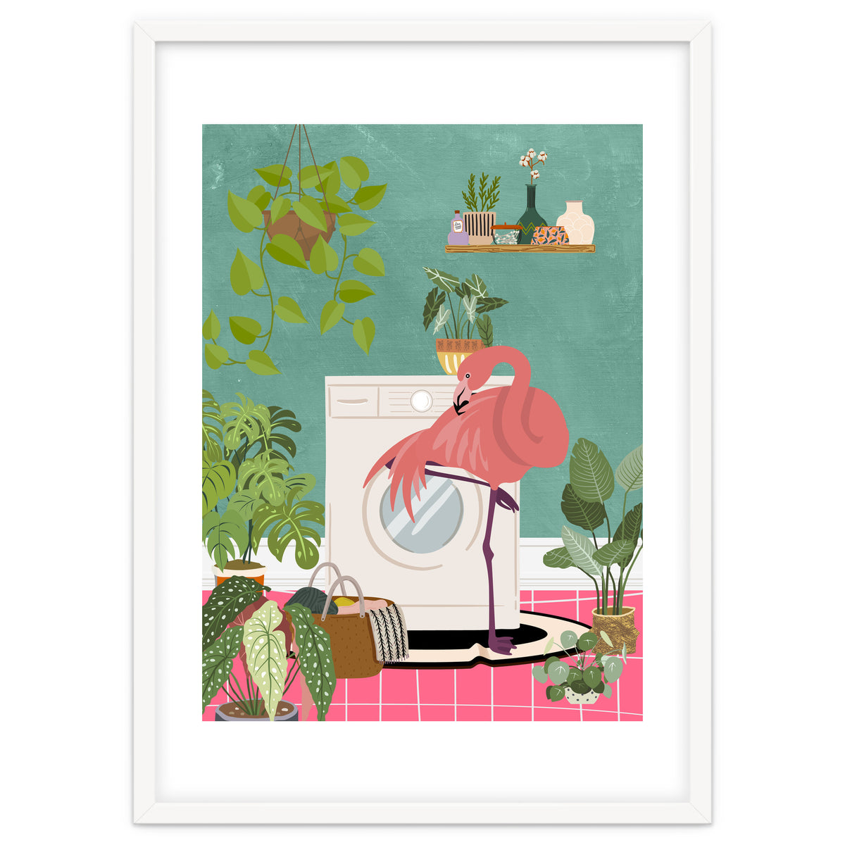 Flamingo in My Laundry Room