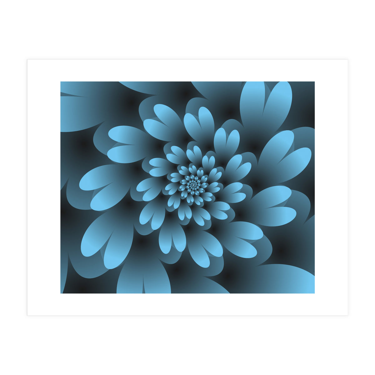 Blue Floral Satin (Print Only)