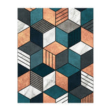 Copper, Marble and Concrete Cubes 2 with Blue (Print Only) thumbnail