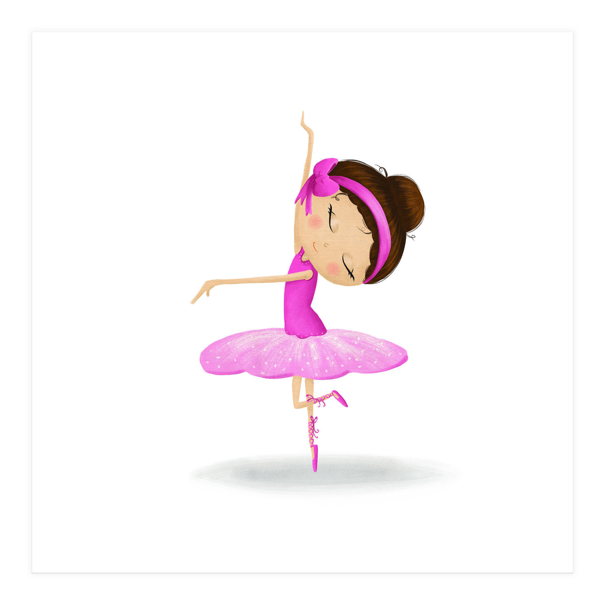 Adorable Twirling Ballerina Nursery Print (Print Only)