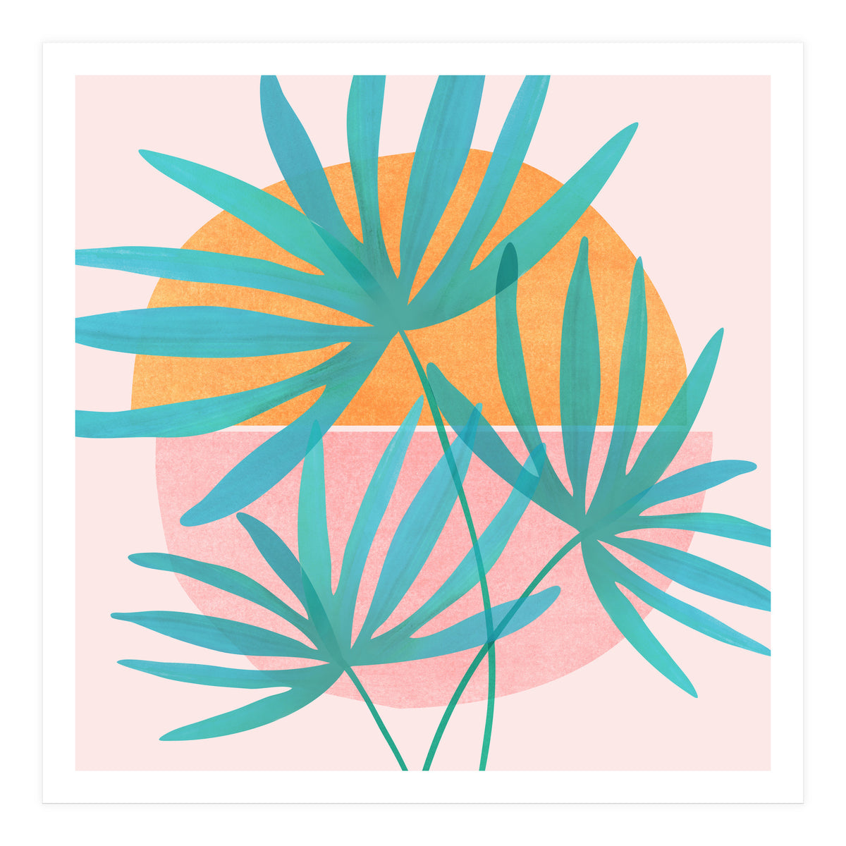 Retro Sunset Palms (Print Only)