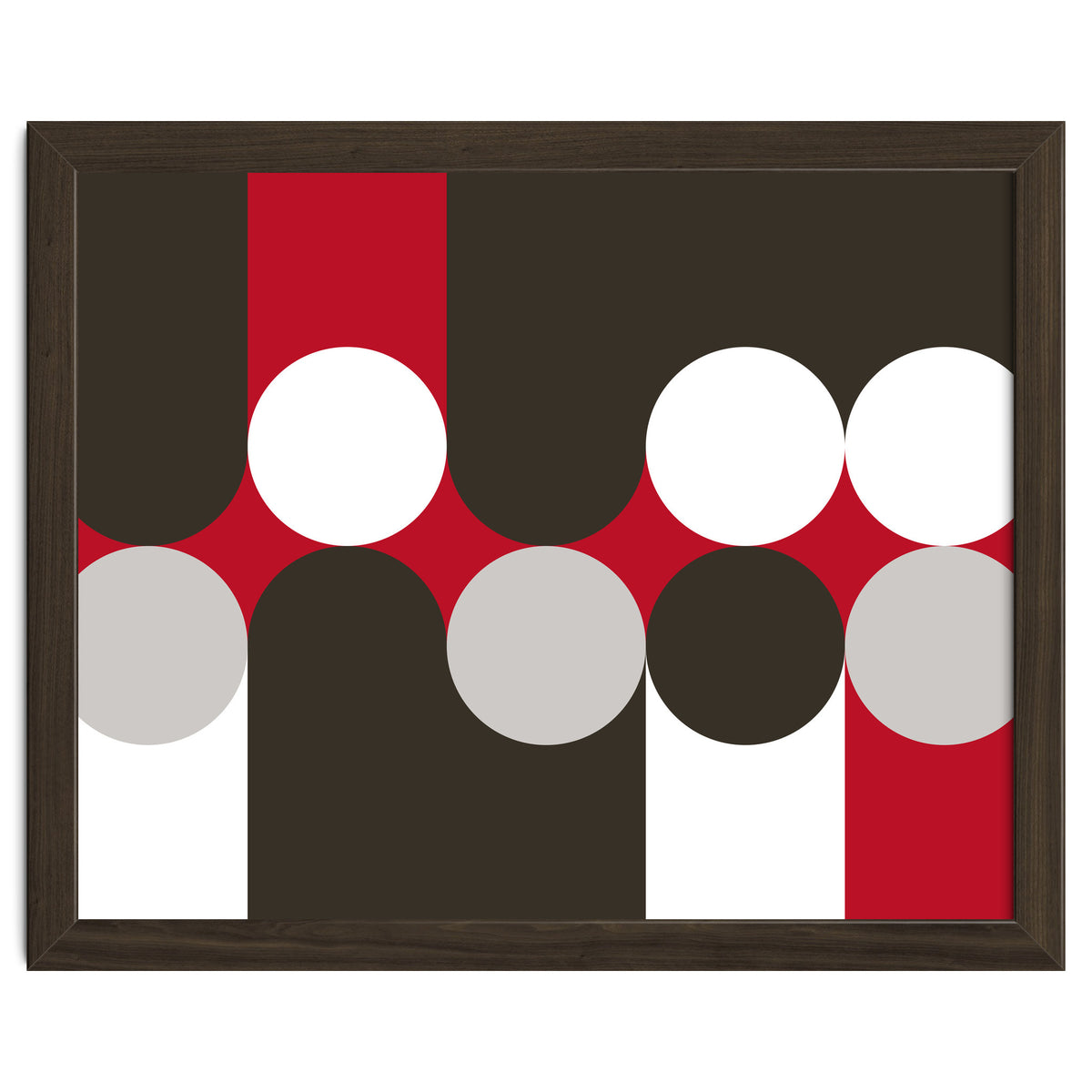 Geometric Shapes No. 33 - brown, red & white