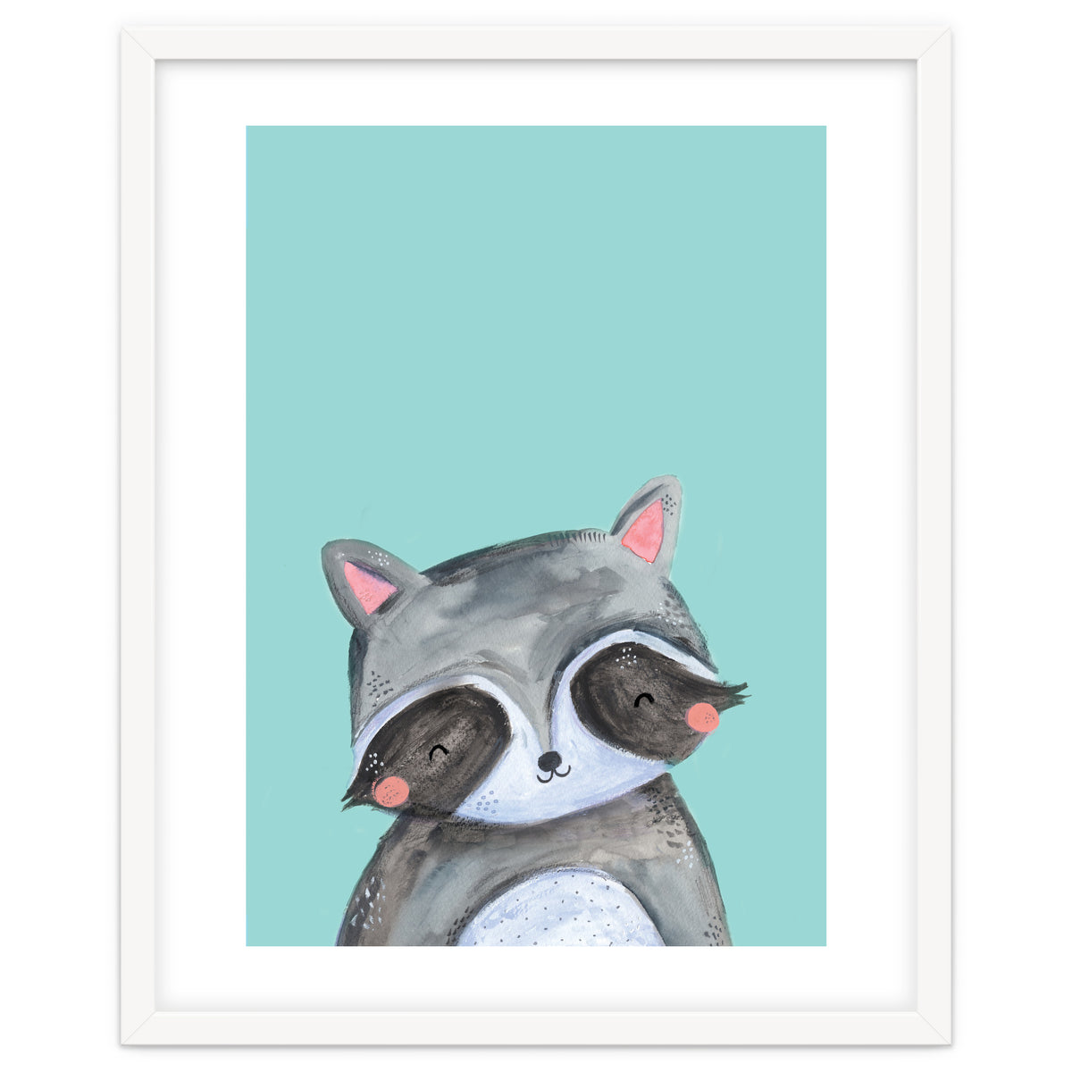 Woodland Racoon On Mint