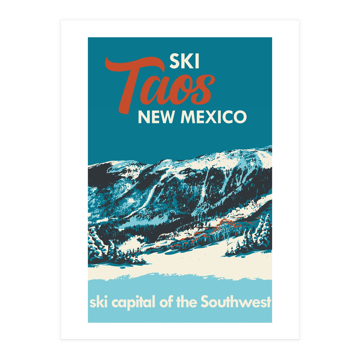 Ski Taos New Mexico vintage poster (Print Only)