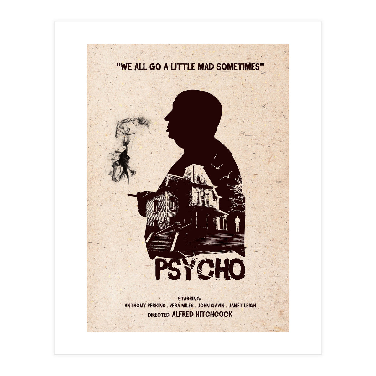 Hitchcock Psycho movie poster (Print Only)