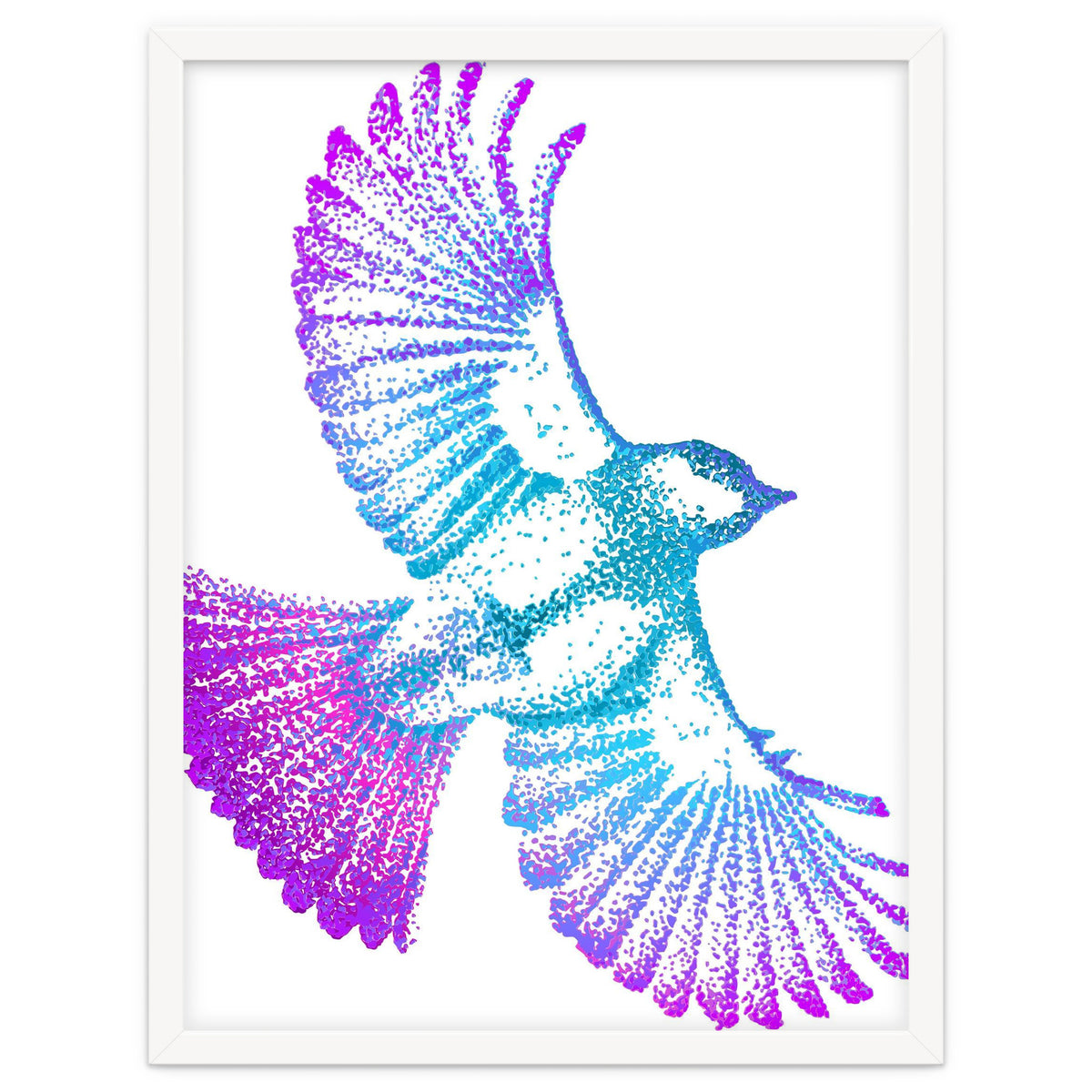 Flying Bird in Electric Blue