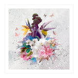 Floral Hornbill Grey  (Print Only) thumbnail