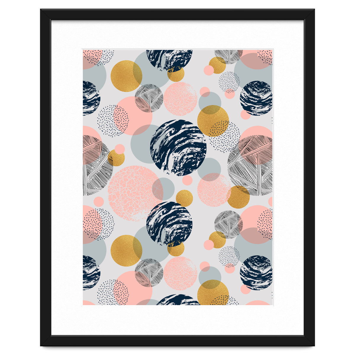 Pattern of abstract textured circles